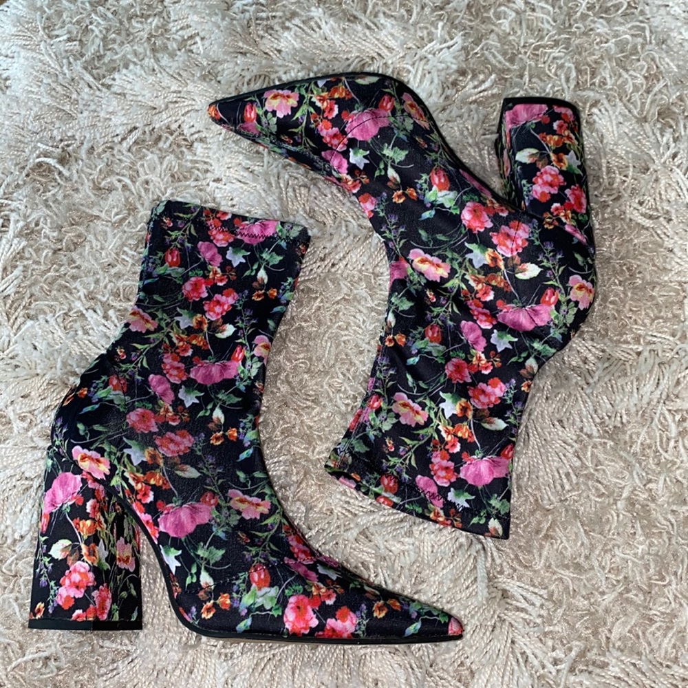 Steve Madden floral ankle boots
